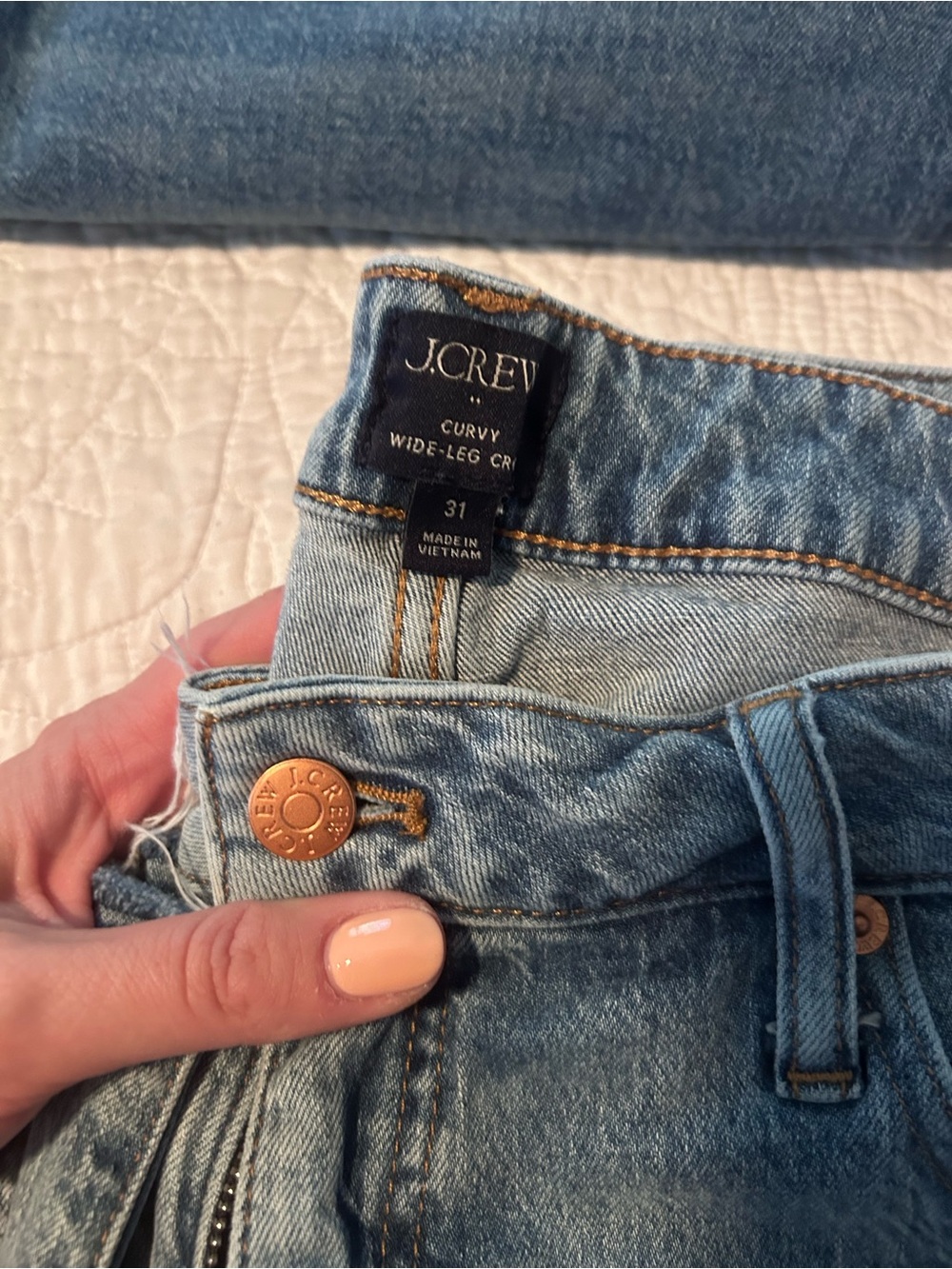 J. Crew Factory Curvy Wide-Leg Crop Jeans in Light Blue